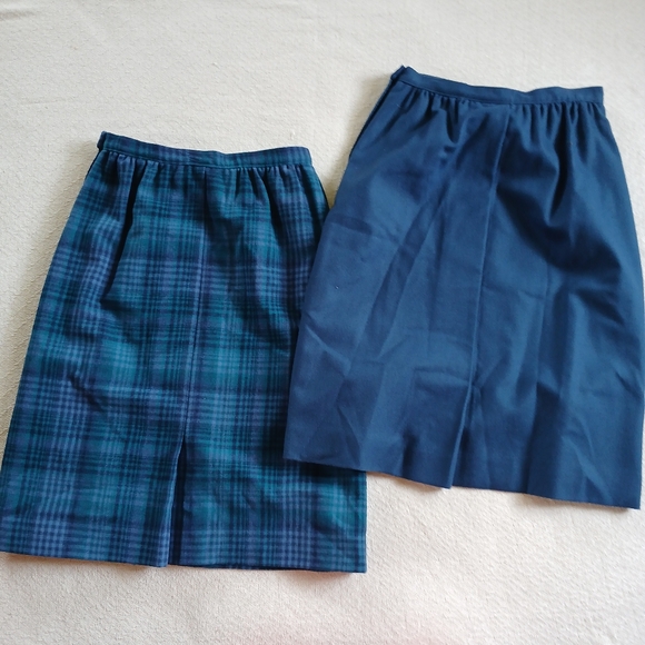 pendleton ♡ wool skirt suit 3 piece vintage set plaid - Picture 11 of 12